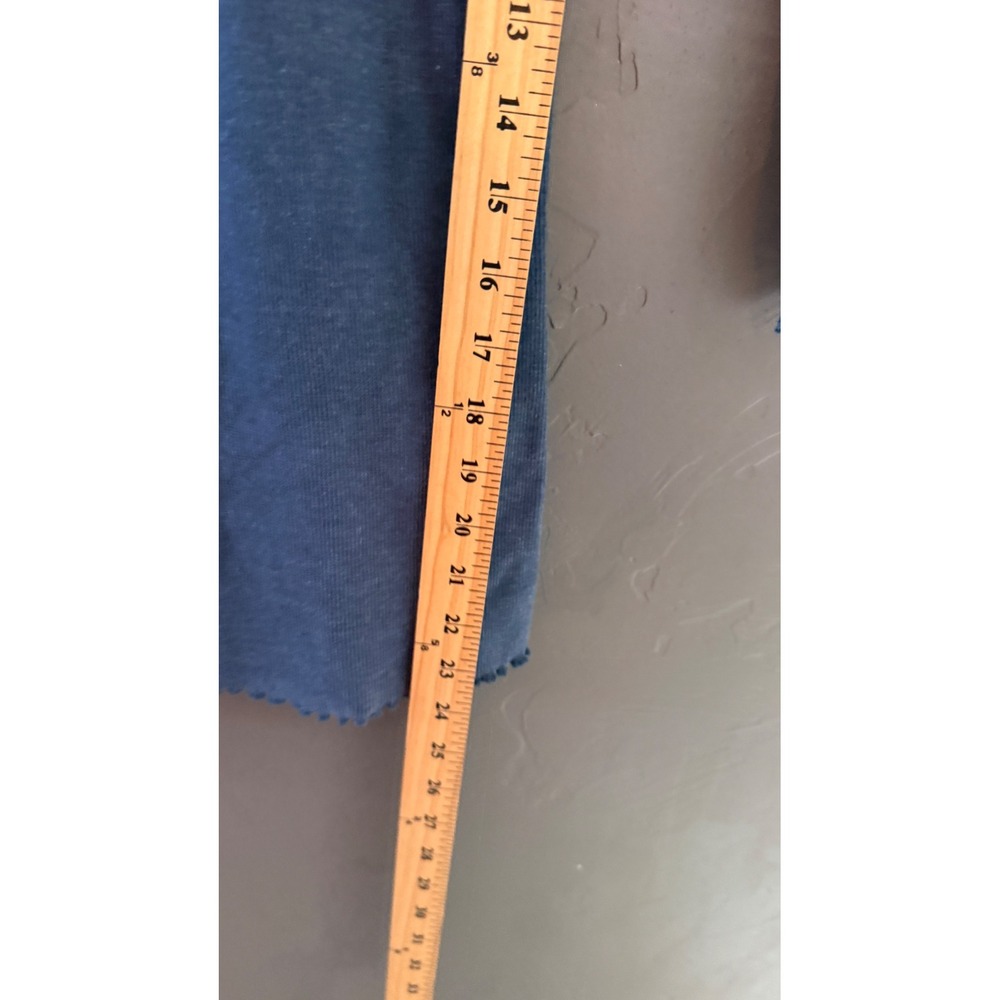 Gitano Womens Vintage Y2k Ribbed V-Neck Top Blue Lace Sequin Trim Fairy Small - Picture 6 of 8